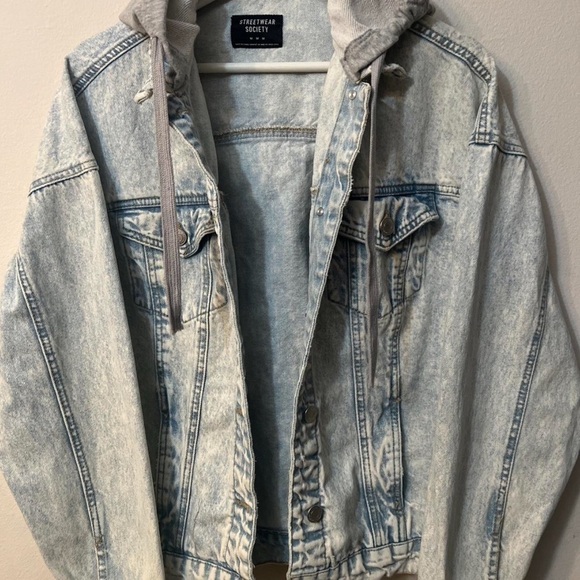 Streetwear Society Denim Jacket with Hood - Picture 1 of 9